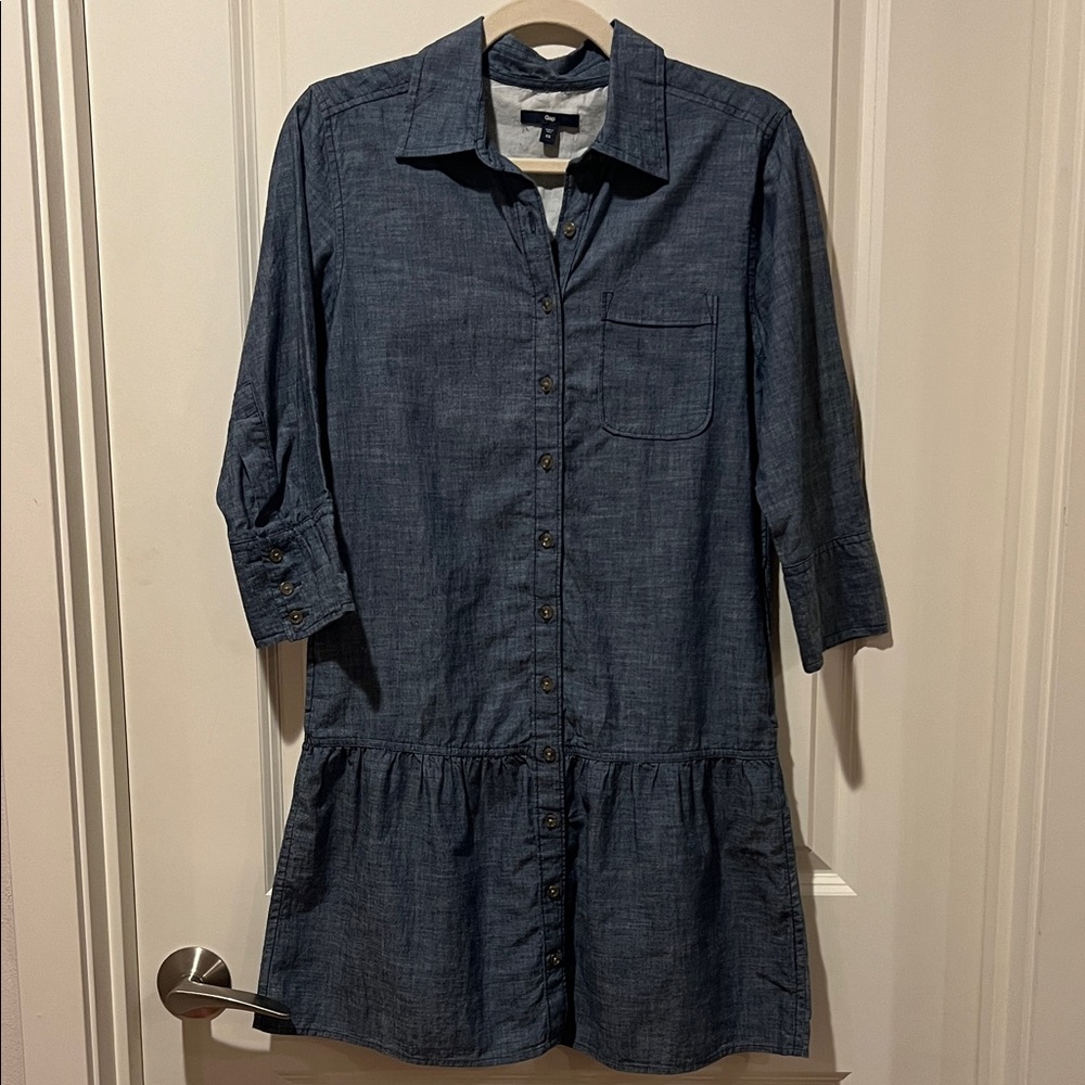GAP Long Sleeve Chambray Dress